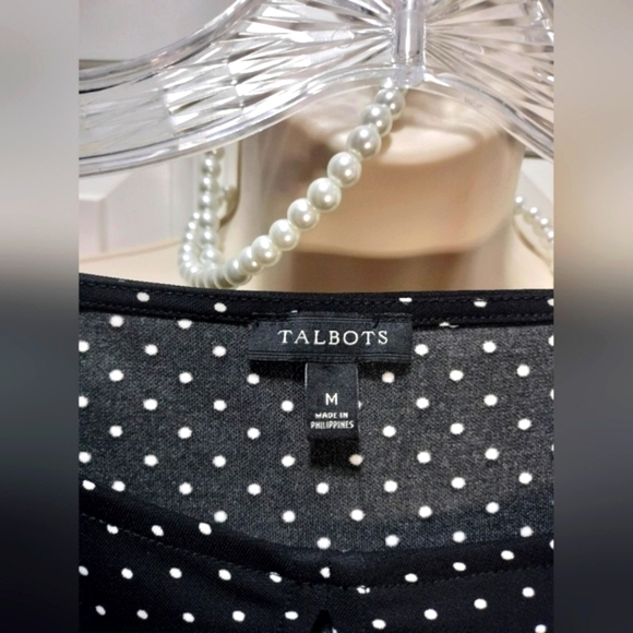 Talbots Elegant Black and White Long Sleeve Dress - Picture 5 of 5